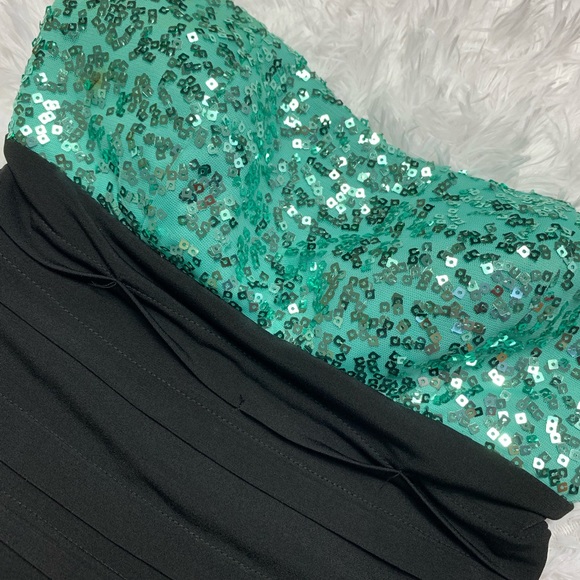 Ruby Rox Strapless Black and Mint Dress Small - Picture 2 of 5